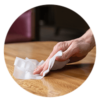 Cleans and disinfects all surfaces.