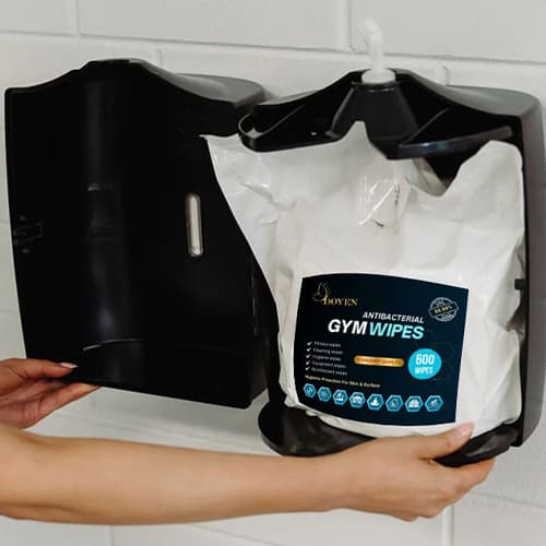 uses black wipe dispenser open