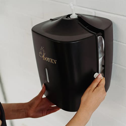 uses black wipe dispenser